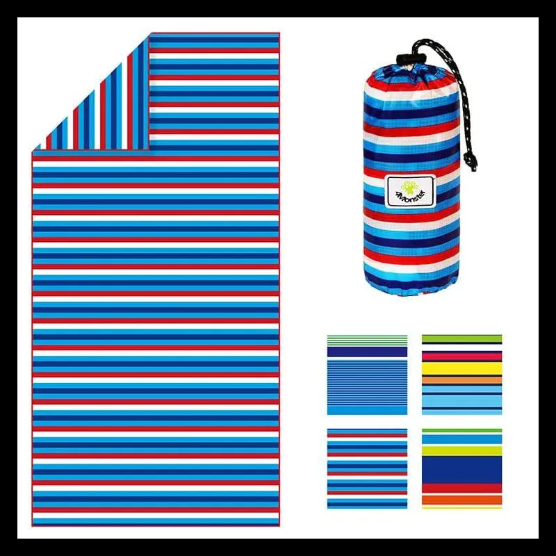 4Monster - Quick Dry Beach Towel Sand Free Rainbow - C