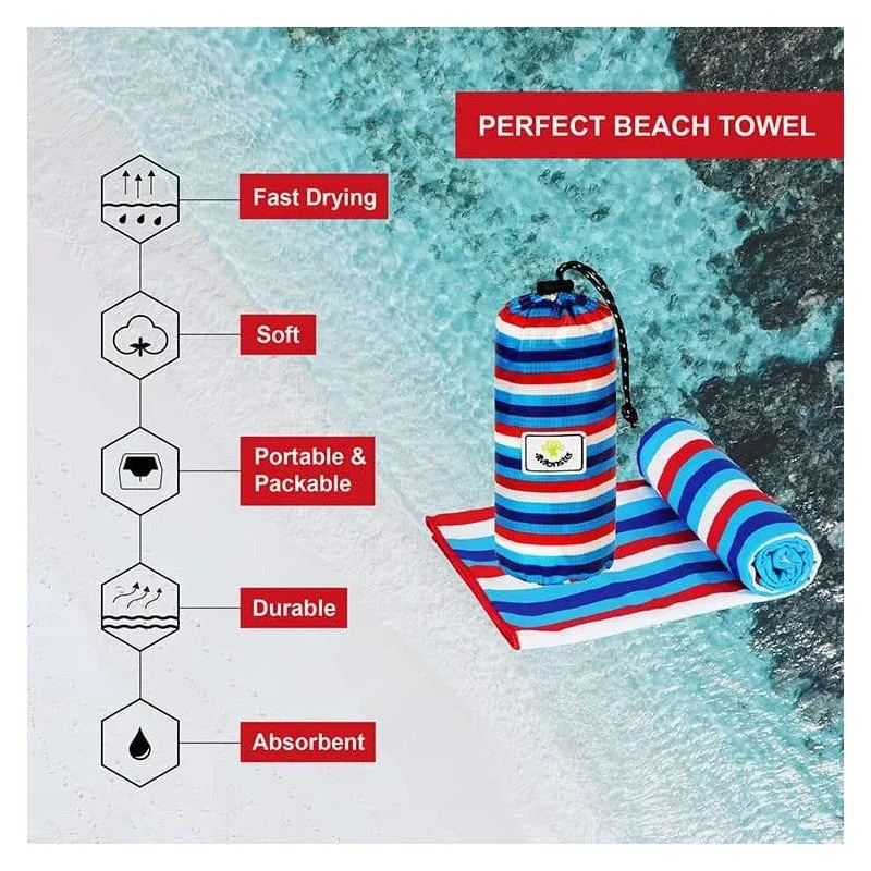 4Monster - Quick Dry Beach Towel Sand Free Rainbow - C