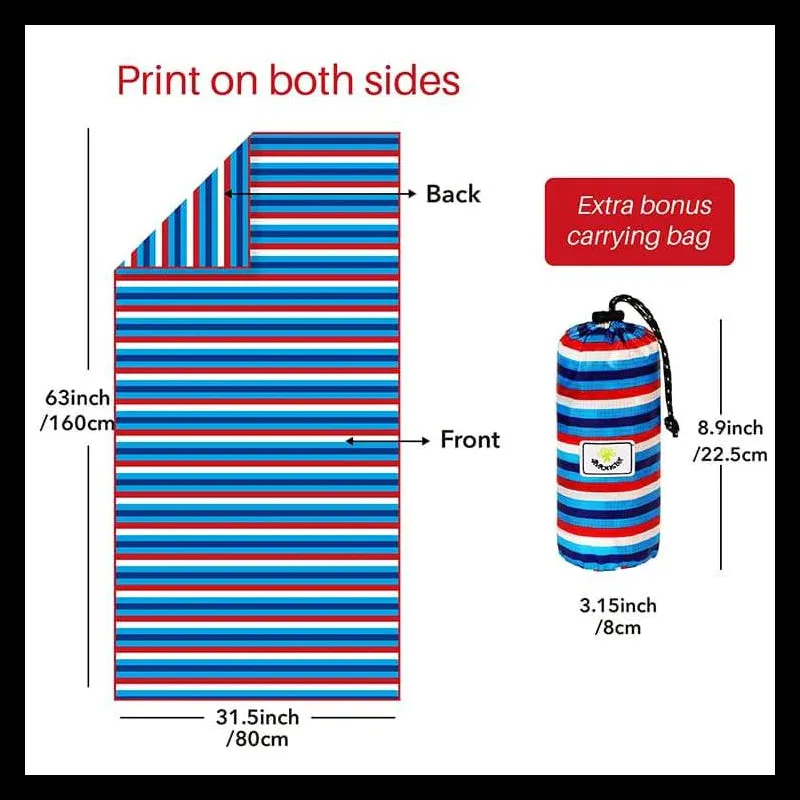 4Monster - Quick Dry Beach Towel Sand Free Rainbow - C