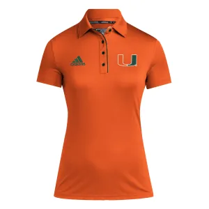 adidas Women's Miami Hurricanes Orange AeroReady Polo