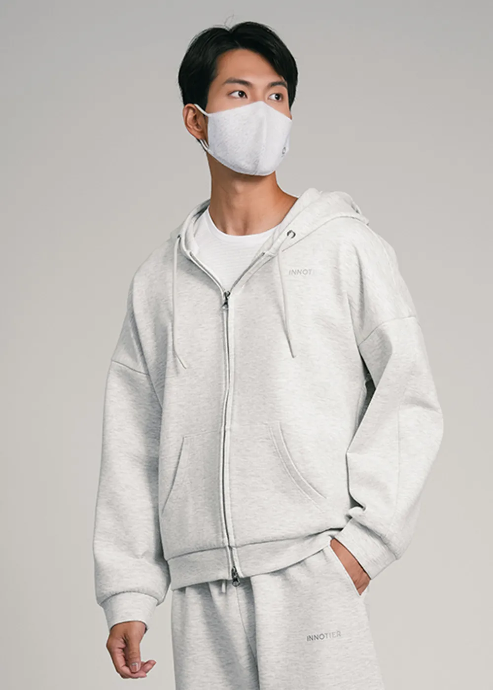 Antiviral Space Fleece Oversize Zip-up Hoodie