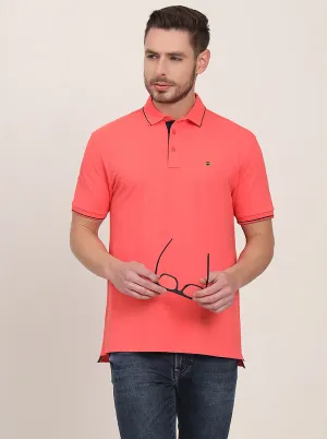 Charcoal Grey Solid Slim Fit Polo T-Shirt | JadeBlue