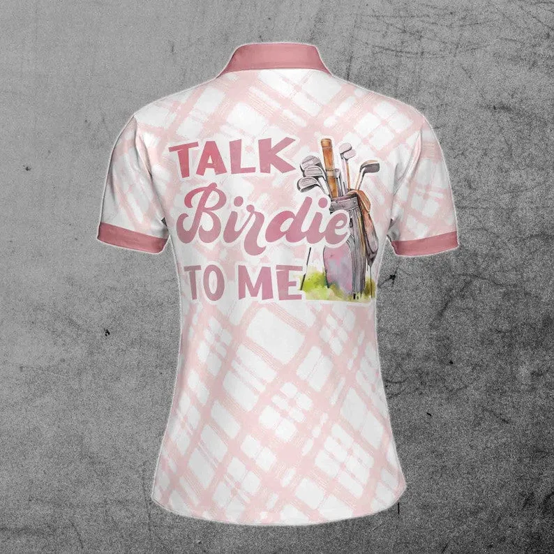 Custom Name Talk Birdie To Me Flamingo Golf - Personalized Women Polo