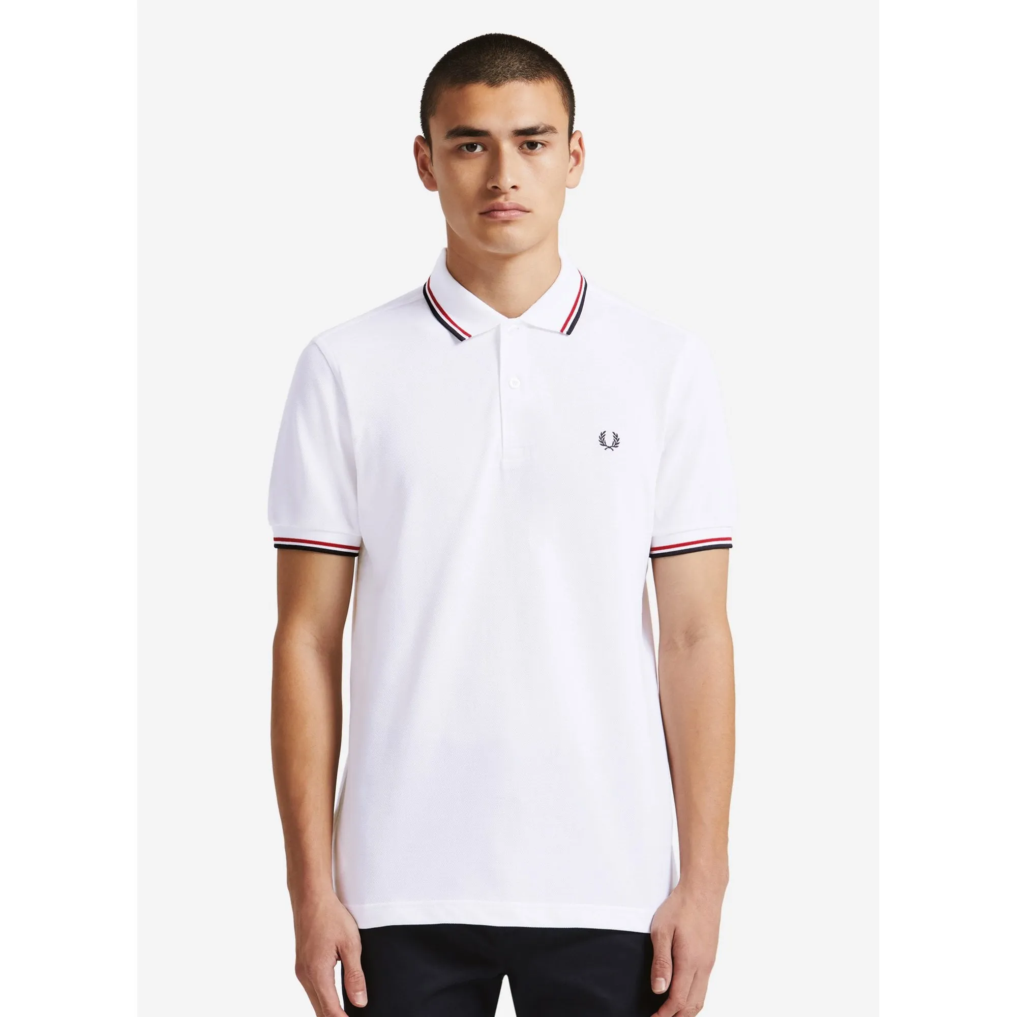 Fred Perry M3600 Twin Tipped Polo Shirt White