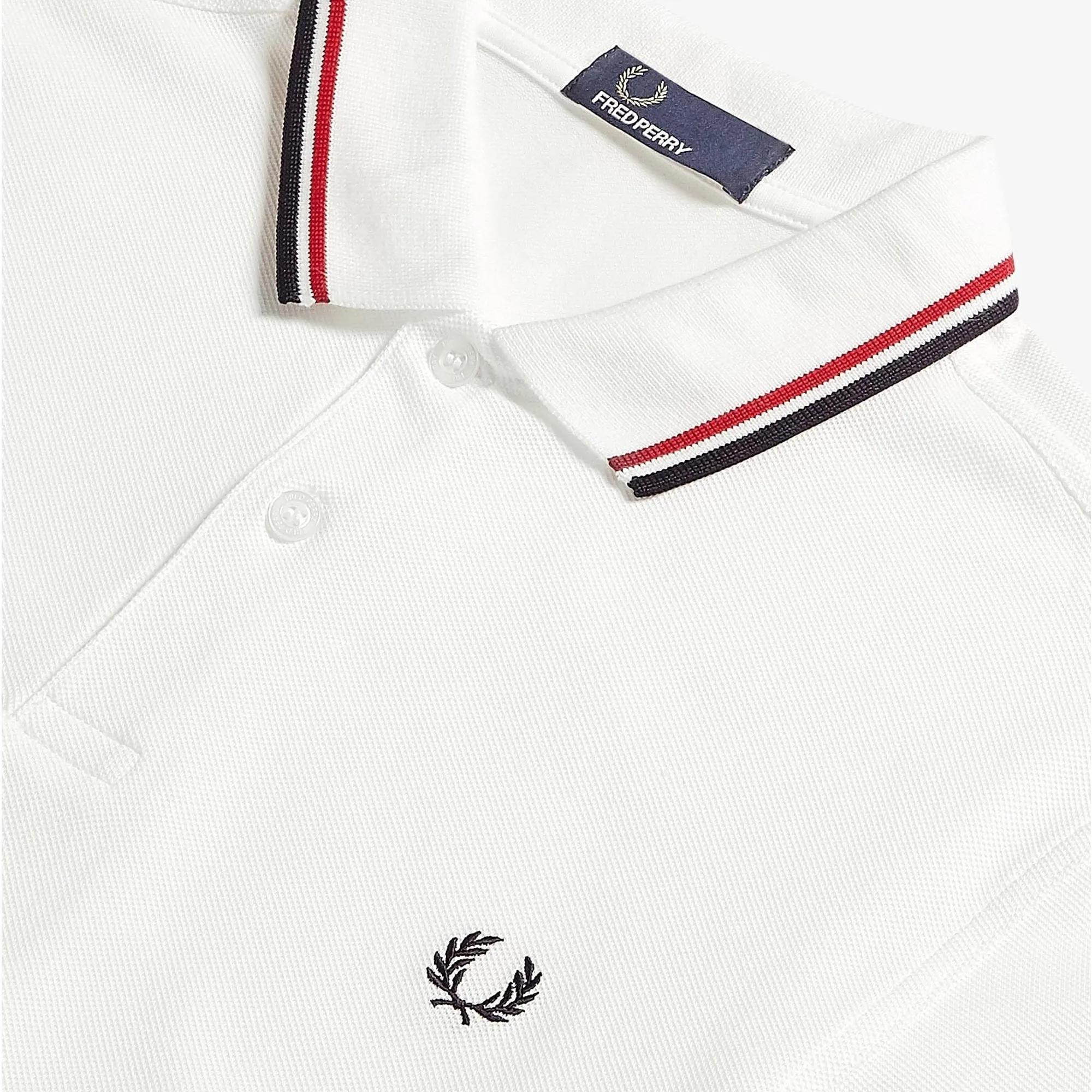 Fred Perry M3600 Twin Tipped Polo Shirt White