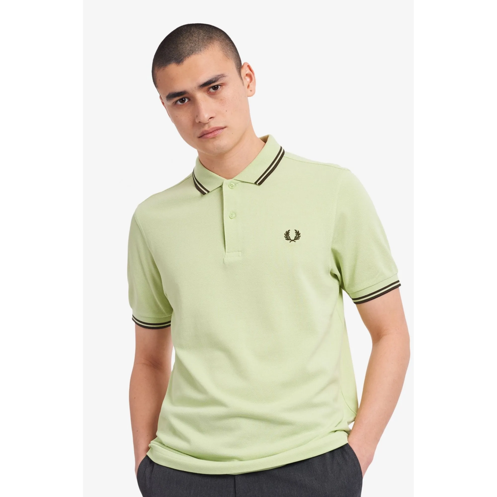 Fred Perry M3600 Twin Tipped Polo Shirt Willow