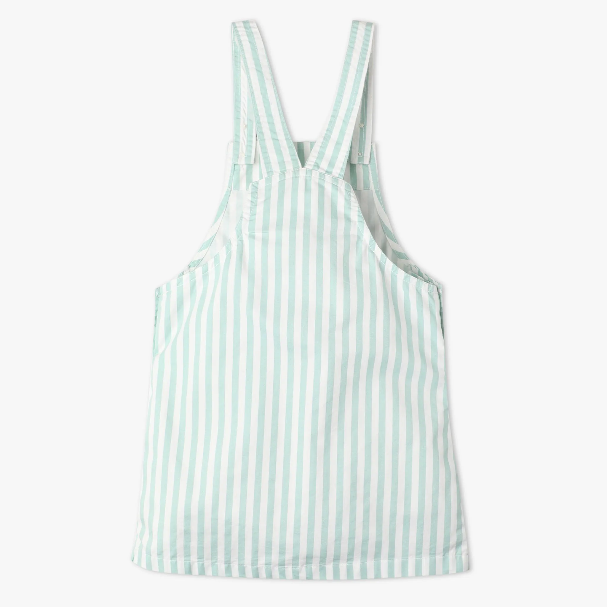 Girls Square Neck Above Knee Strip Strap Dress