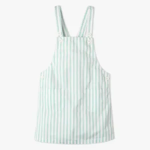 Girls Square Neck Above Knee Strip Strap Dress