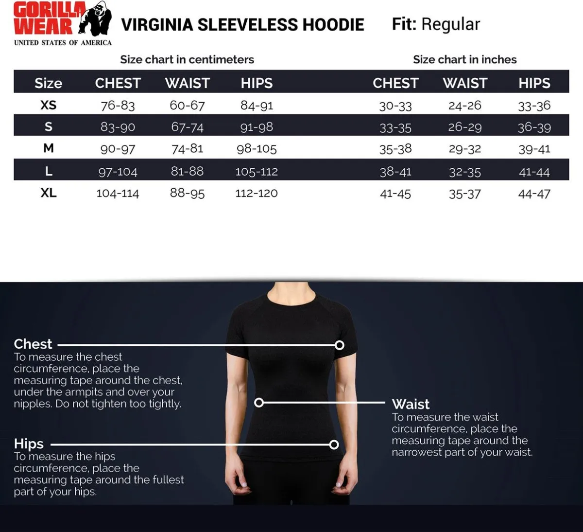 Gorilla Wear Virginia Sleeveless Hoodie Black