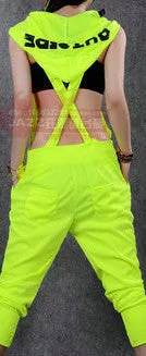 Hip Hop Dance Costume performance wear women romper playsuit loose overalls harem jazz jumpsuit one piece Pants