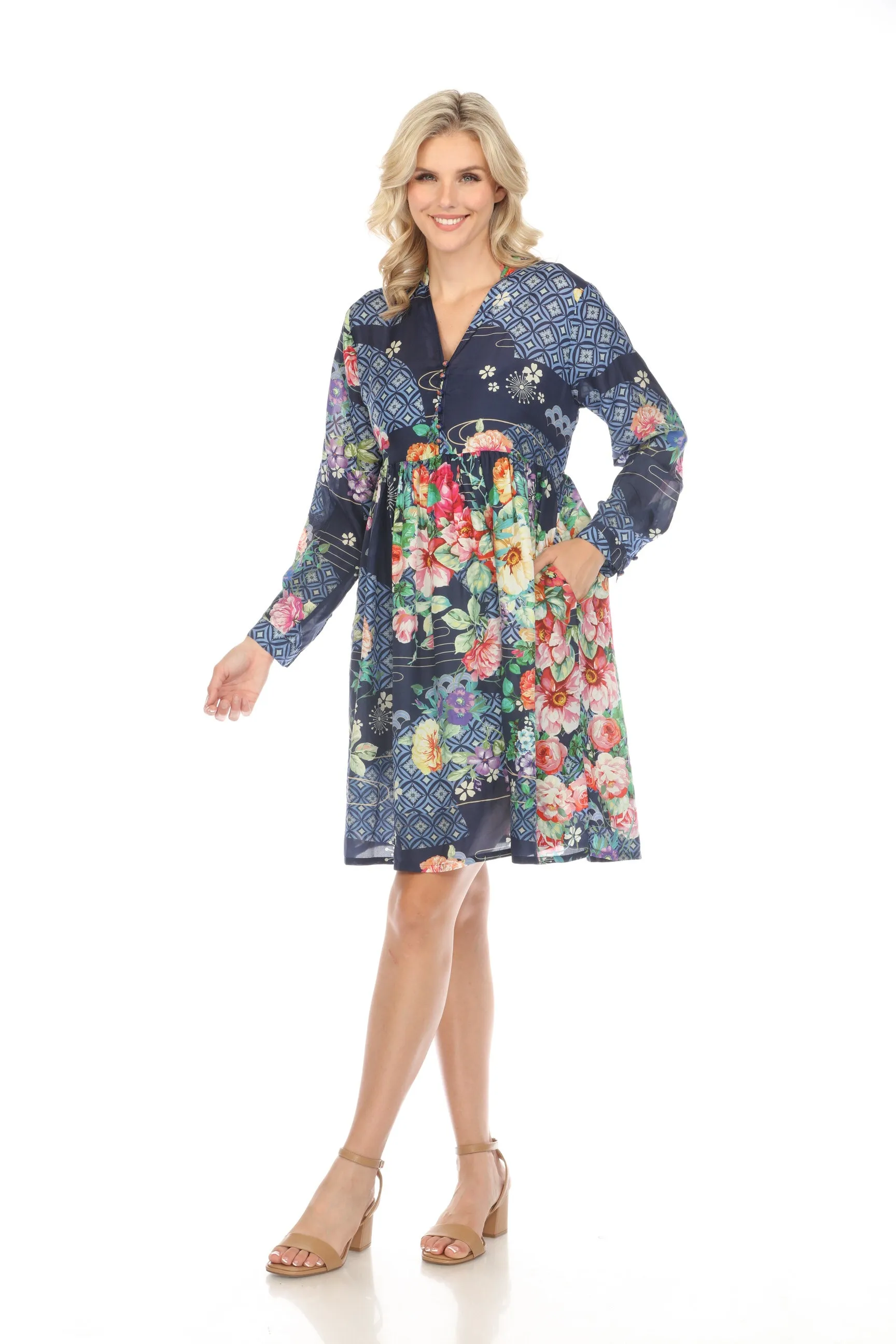 Johnny Was Fanny Thula Silk Floral Slip Dress Boho Chic C32824A2