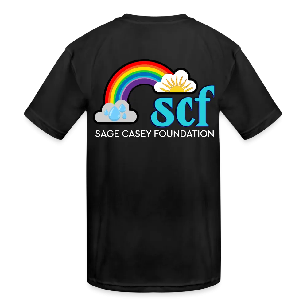 Kids' Athletic T-Shirt - Pocket WordCloud / Classic SCF Back Logo