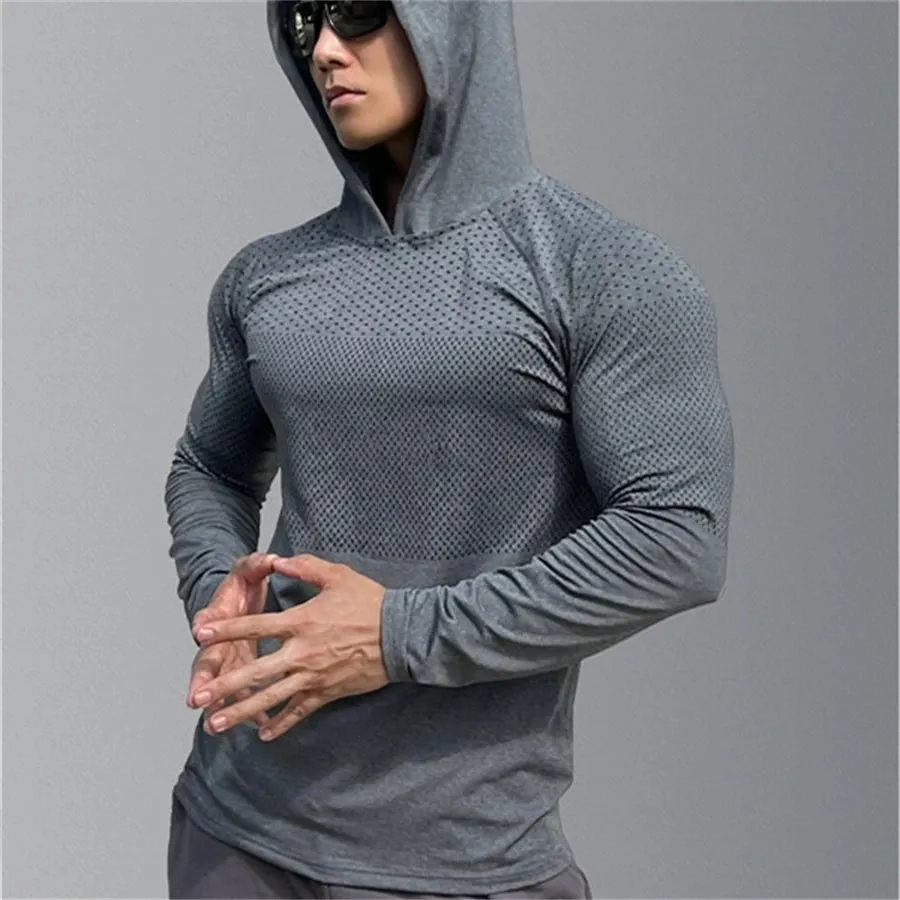 Men's Fitness Running Hoodies: Gym Joggers with Hood, Ideal for Outdoor Sports & Athletic Training