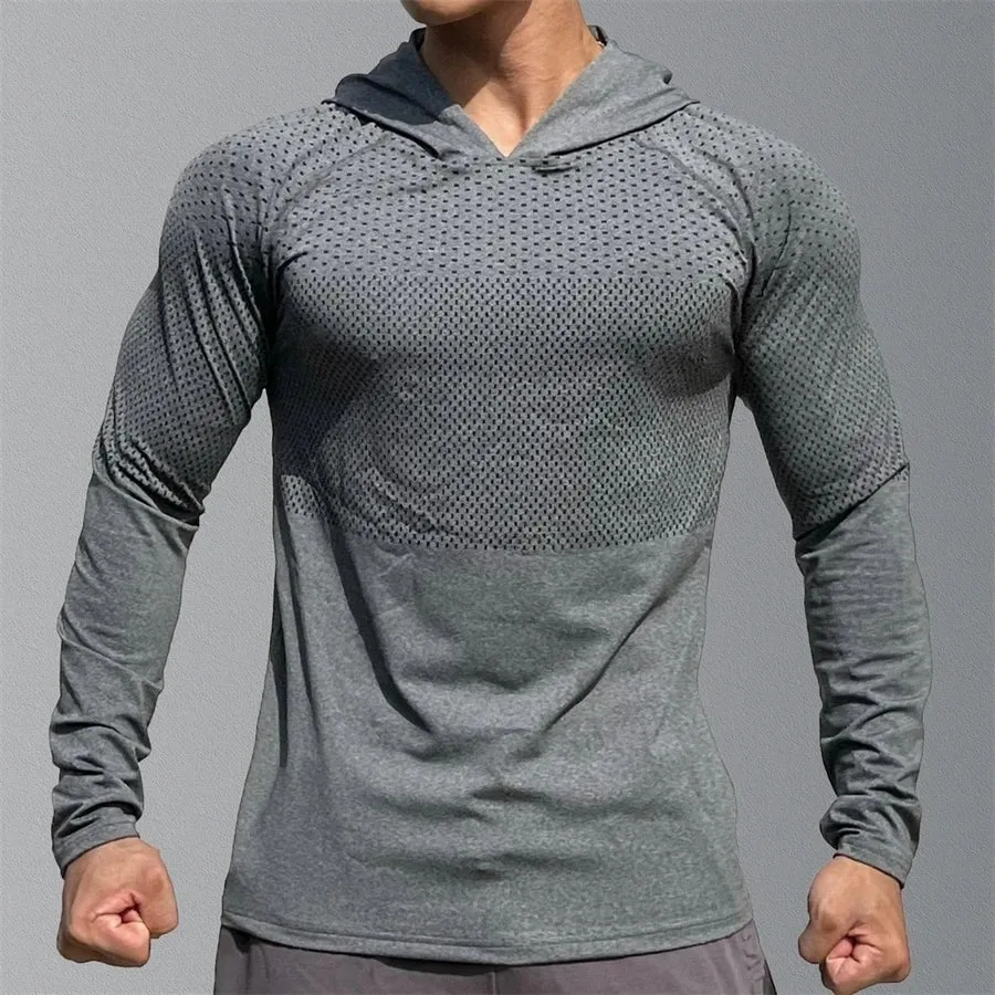 Men's Fitness Running Hoodies: Gym Joggers with Hood, Ideal for Outdoor Sports & Athletic Training