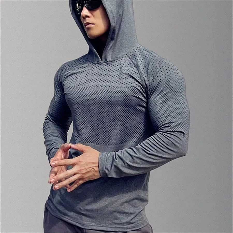 Men's Fitness Running Hoodies: Gym Joggers with Hood, Ideal for Outdoor Sports & Athletic Training