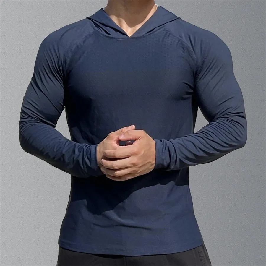Men's Fitness Running Hoodies: Gym Joggers with Hood, Ideal for Outdoor Sports & Athletic Training