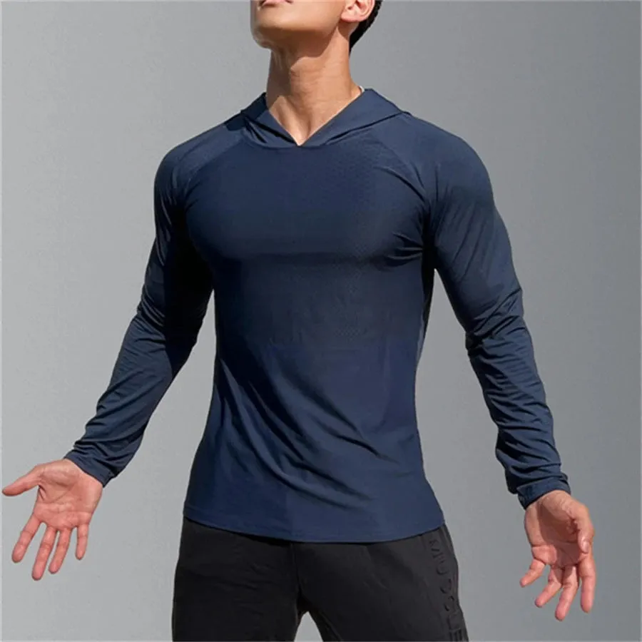 Men's Fitness Running Hoodies: Gym Joggers with Hood, Ideal for Outdoor Sports & Athletic Training