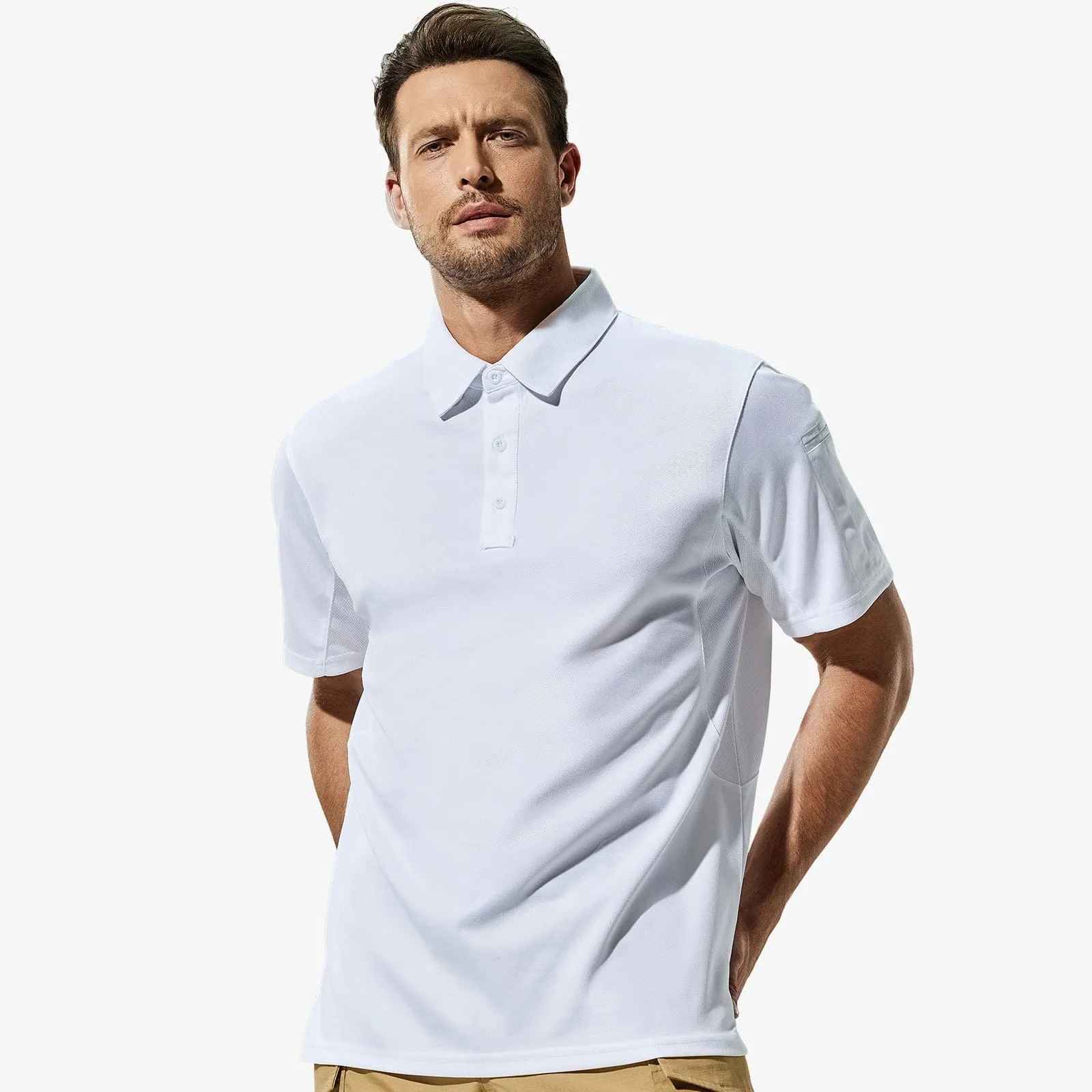Men's Tactical Polo Shirts Outdoor Performance Collared Shirt