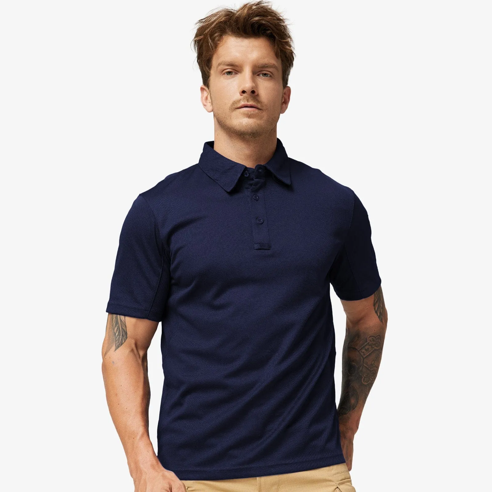 Men's Tactical Polo Shirts Outdoor Performance Collared Shirt