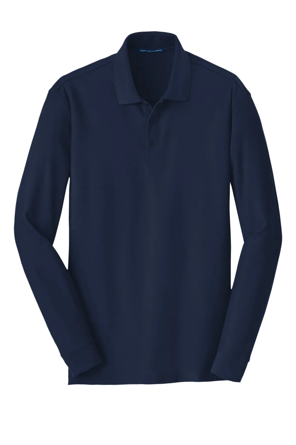 Port Authority Long Sleeve Core Classic Pique Polo. K100LS River Blue Navy