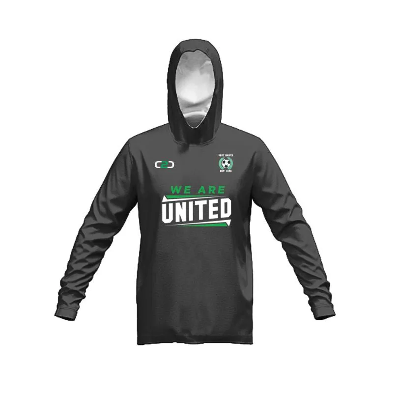 Port United Stock Cotton Fleece Hoodie Dark Grey Marle