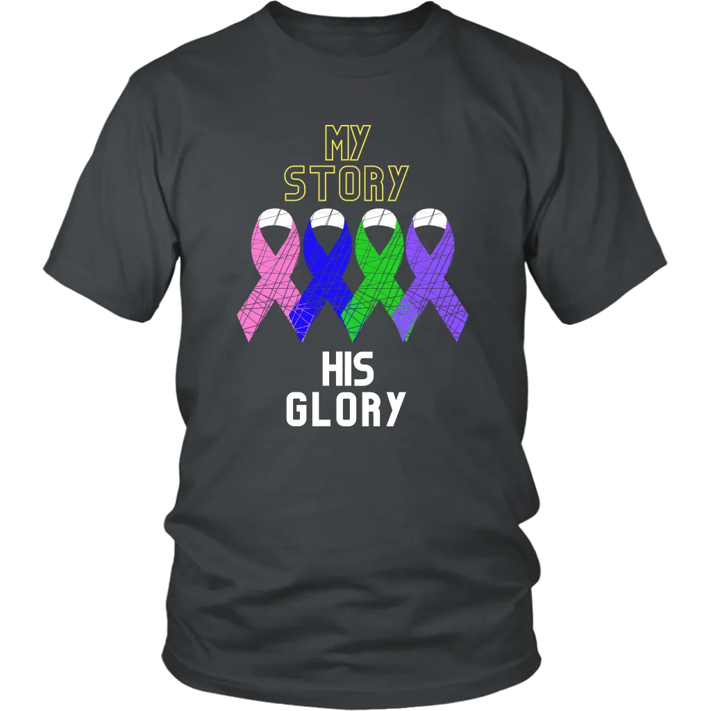 "My Story, His Glory" Unisex Cancer T-Shirt