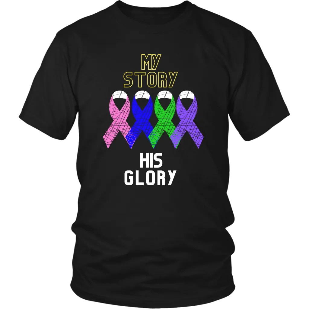 "My Story, His Glory" Unisex Cancer T-Shirt