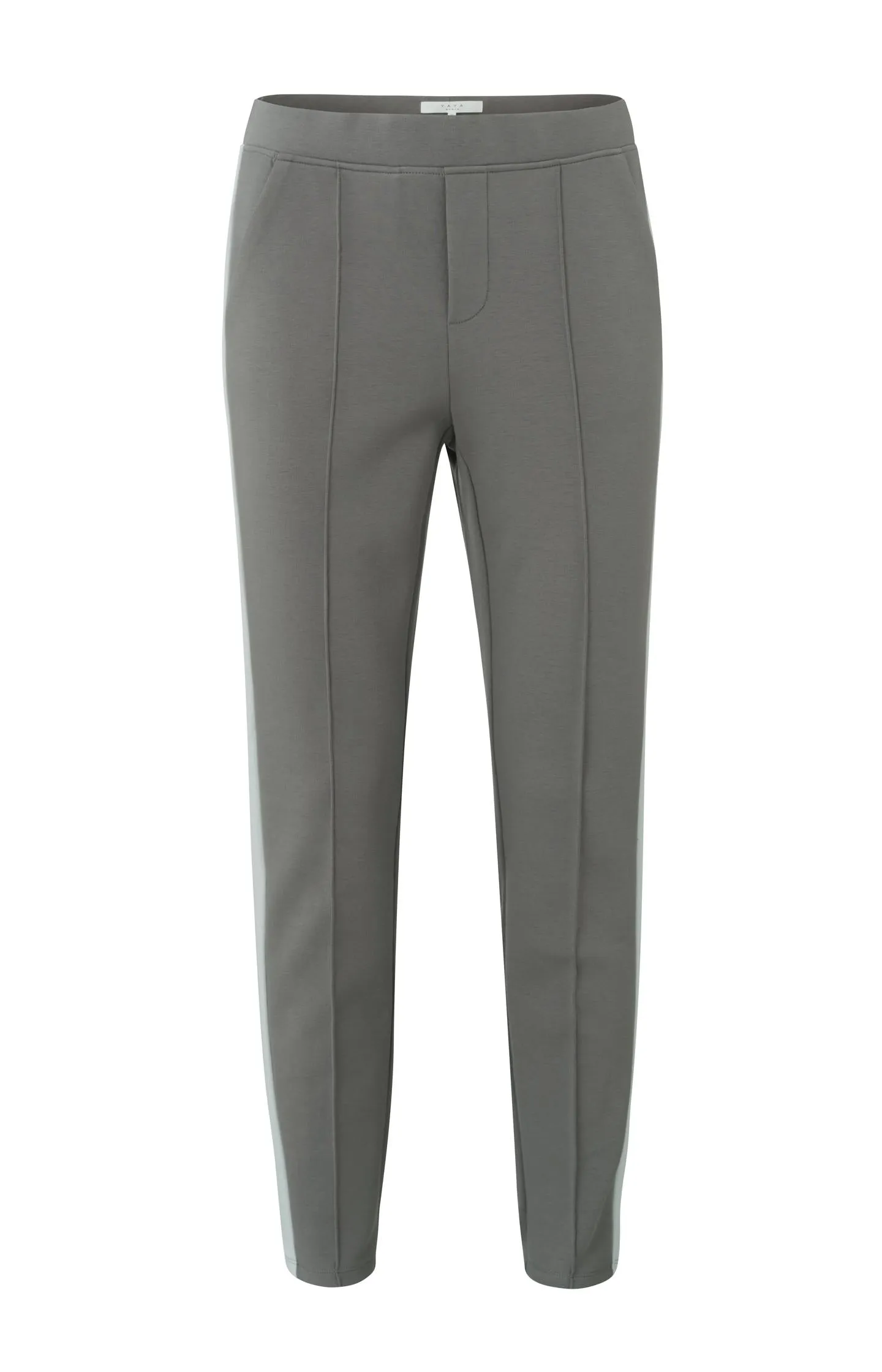 Scuba trousers with side pockets, seam details and stripe