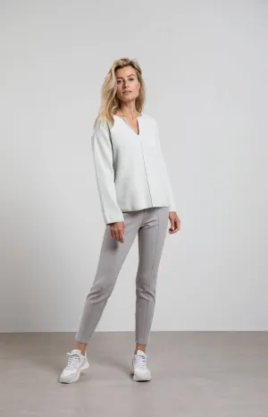 Scuba trousers with side pockets, seam details and stripe