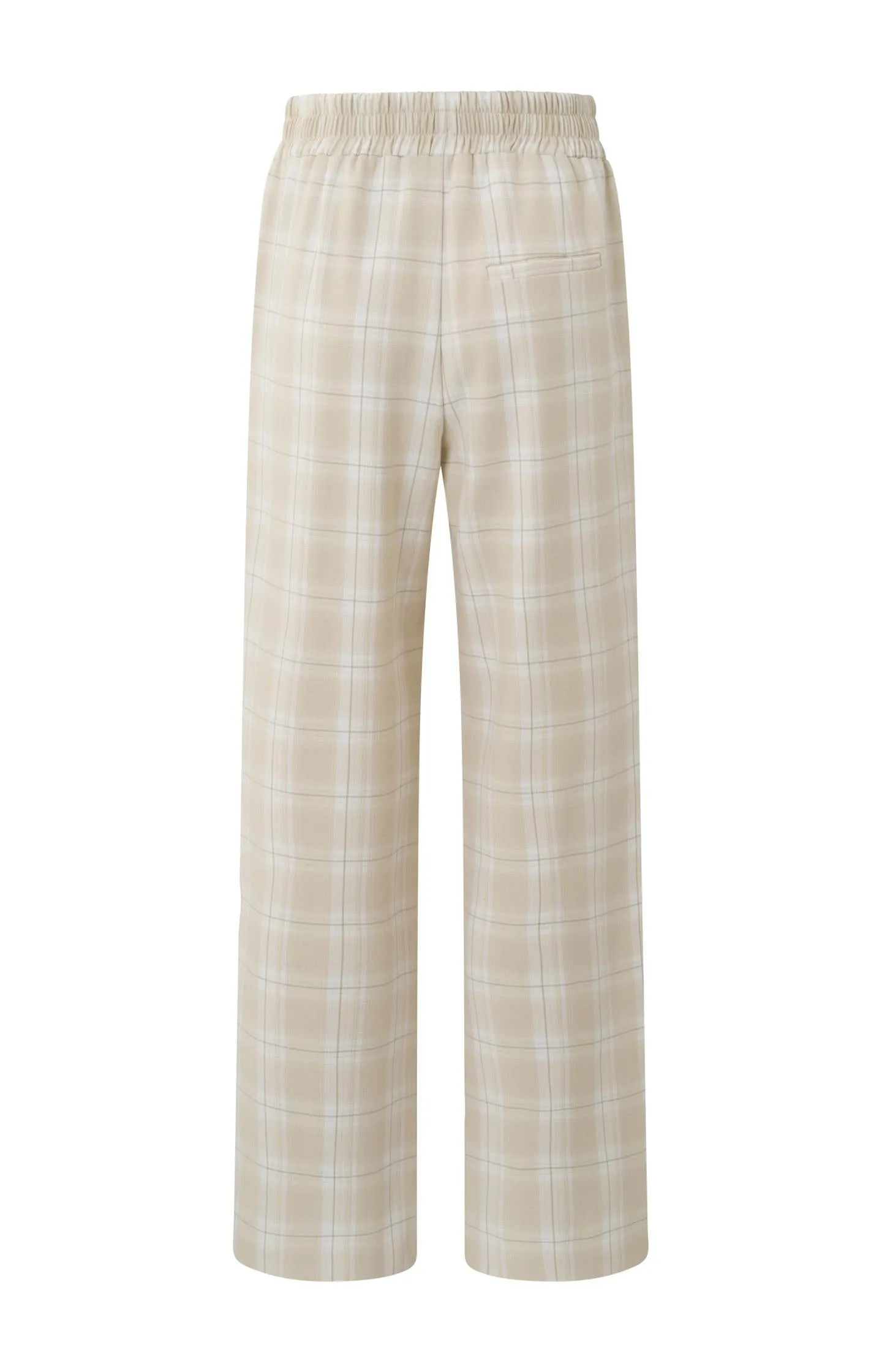 Soft wide leg trousers with side pockets and check print